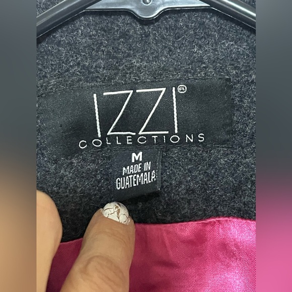 Izzi Collections Women's Wool Dark Gray Classic Peacoat Size M - Picture 5 of 13